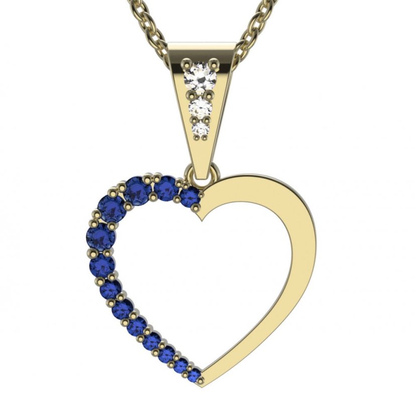 BG zlatý přívěšek srdíčko 1265 Bílé zlato - 585 Diamant
