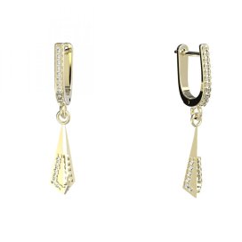 BG zlaté náušnice 1360 Žluté zlato - 585 Diamant