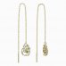 BeKid, Gold kids earrings -1192 - Switching on: Chain 9 cm, Metal: Yellow gold 585, Stone: Green cubic zircon