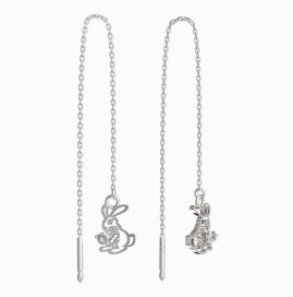 BeKid dětské náušnice zajíček 1186 Bílé zlato - 585 Diamant