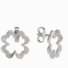BeKid dívčí náušnice čtyřlístek 1170 Bílé zlato - 585 Bílý kubický zirkon