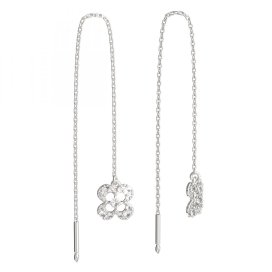 BeKid dětské náušnice čtyřlístek 830 Bílé zlato - 585 Diamant
