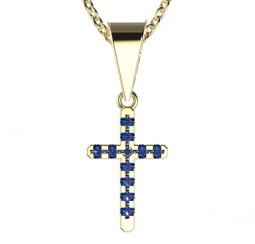 BG zlatý přívěšek křížek 1106 Žluté zlato - 585 Diamant