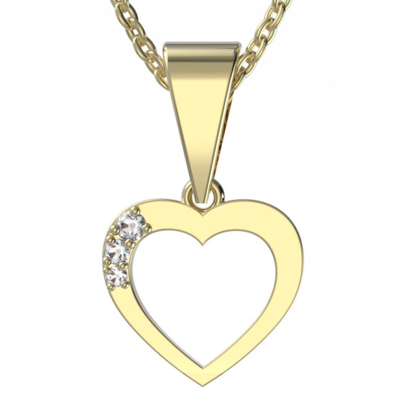BG zlatý přívěšek srdíčko 1256 Žluté zlato - 585 Diamant