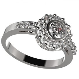 BG zlatý diamantový prstýnek 750 Bílé zlato - 585 Diamant lab-grown