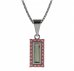 BG pendant square 837-0 - Metal: Silver 925 - rhodium, Stone: Garnet