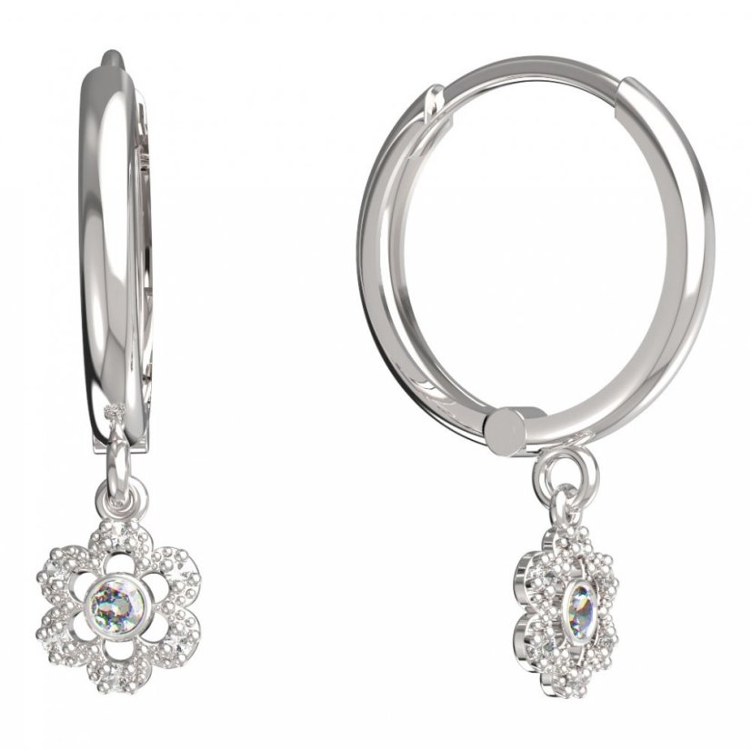 BeKid dětské náušnice šestilístek 854 Bílé zlato - 585 Diamant