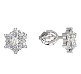 BeKid dětské náušnice hvězdička 109 Bílé zlato - 585 Diamant