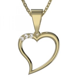 BG zlatý diamantový přívěšek srdíčko 1266 Žluté zlato - 585 Diamant lab-grown