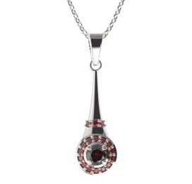BG přívěs kruhového tvaru 541-C Stříbro 925 - rhodium Granát
