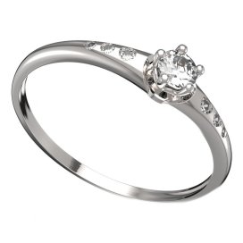 BG zlatý prstýnek 873 K Bílé zlato - 585 Diamant