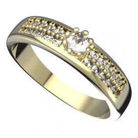 BG zlatý prstýnek 554 F Žluté zlato - 585 Diamant