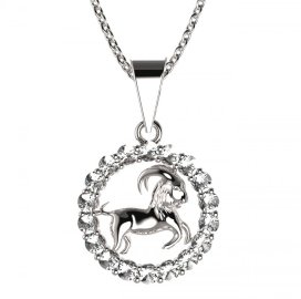 BG zlatý přívěšek Kozoroh 044 Bílé zlato - 585 Diamant