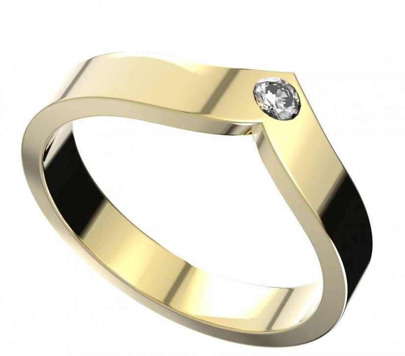 BG zlatý snubní prsten 946/26m Pánský Žluté zlato - 585 Diamant