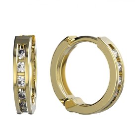 BG zlaté náušnice 1289 kruhy Žluté zlato - 585 Diamant