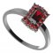 BG prsten obdelníkový 431-I - Kov: Stříbro 925 - rhodium, Kámen: Granát