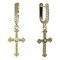 BeKid, Gold kids earrings -1110 - Switching on: Chain 9 cm, Metal: White gold 585, Stone: Green cubic zircon