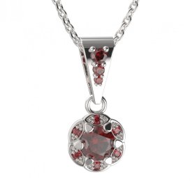 BG přívěs kulatý 994-2 Stříbro 925 - rhodium Granát