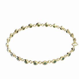 BG náramek vsazeny kameny:český granát  732 Žluté zlato - 585 Vltavín