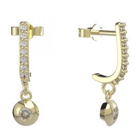 BG zlaté diamantové náušnice 732 Žluté zlato - 585 Diamant lab-grown