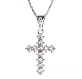 BG zlatý přívěšek křížek 258 Bílé zlato - 585 Diamant