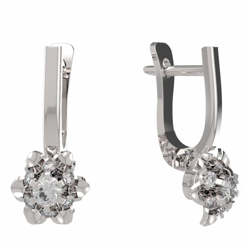 BG zlaté náušnice 878 Bílé zlato - 585 Diamant