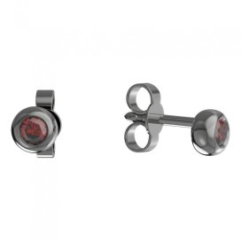 BG náušnice přírodní broušený granát nebo vltavín   101 Stříbro 925 - ruthenium (30-90dní) Granát