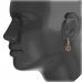 BG earring drop stone 186-07 - Metal: Silver 925 - rhodium, Stone: Garnet