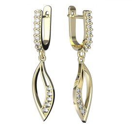BG zlaté náušnice 462 Žluté zlato - 585 Diamant