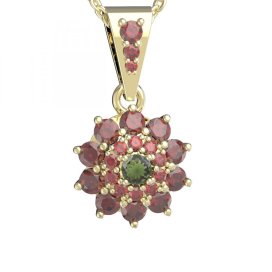 BG přívěs vsazený granát 947Z Stříbro 925 - pozlacené Vltavín a granát