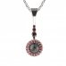 BG pendant pearl 540-B - Metal: Silver 925 - rhodium, Stone: Garnet and pearl