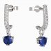 BeKid, Gold kids earrings -782 - Switching on: Pendant hanger, Metal: White gold 585, Stone: Dark blue cubic zircon