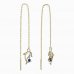 BeKid, Gold kids earrings -1183 - Switching on: Chain 9 cm, Metal: Yellow gold 585, Stone: Dark blue cubic zircon
