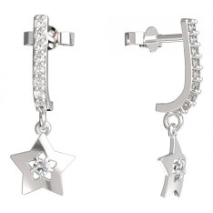 BG zlaté náušnice hvězdička 824 Bílé zlato - 585 Diamant