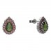 BG earring drop stone -  454 - Metal: Silver 925 - rhodium, Stone: Garnet