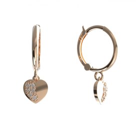 BeKid dětské náušnice srdíčko 1406 Růžové zlato 585 (30-90dní) Diamant