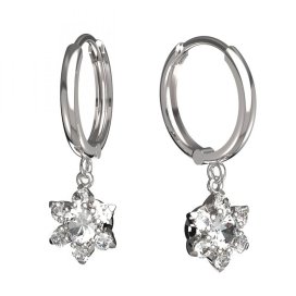 BG zlaté diamantové náušnice hvězdička 978 Bílé zlato - 585 Diamant lab-grown