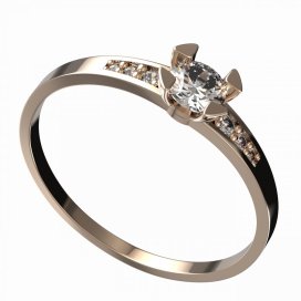 BG zlatý diamantový prstýnek 884 J Růžové zlato 585 (30-90dní) Diamant lab-grown