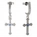 BeKid, Gold kids earrings -1110 - Switching on: Pendant hanger, Metal: White gold 585, Stone: Light blue cubic zircon