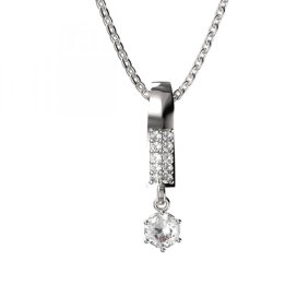 BG zlatý přívěšek 1293 Bílé zlato - 585 Bílý kubický zirkon