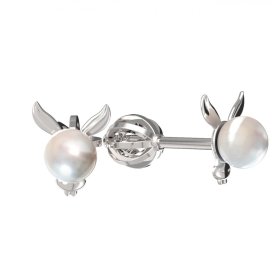 BeKid dětské náušnice uši Oslík s perlou 1396 Bílé zlato - 585 Bílá perla