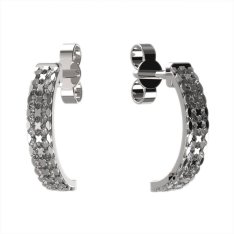 BG zlaté náušnice  1302-  půlktlhy Bílé zlato - 585 Diamant