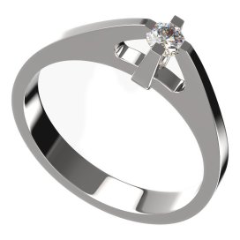BG zlatý prstýnek 771 Bílé zlato - 585 Diamant