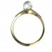 BG zlatý prstýnek s perlou 561 M - Kov: Bílé zlato 585, Kámen: Kubický zirkon a tahiti perla