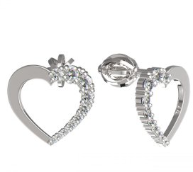 BeKid dívčí náušnice srdíčko 1251 Bílé zlato - 585 Diamant