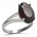 BG ring oval stone 480-V - Metal: Silver 925 - rhodium, Stone: Garnet