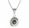 BG pendant circular 463-1 - Metal: Silver 925 - rhodium, Stone: Garnet