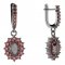 BG oval earring 298-84 - Metal: Silver 925 - rhodium, Stone: Moldavit and garnet
