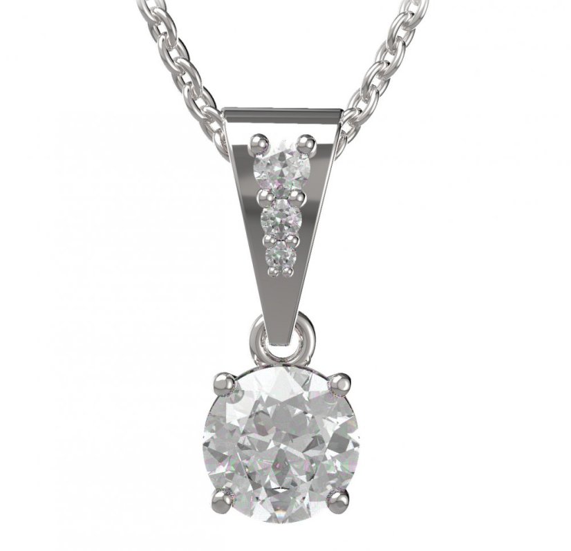 BG zlatý přívěšek  727 Bílé zlato - 585 Diamant