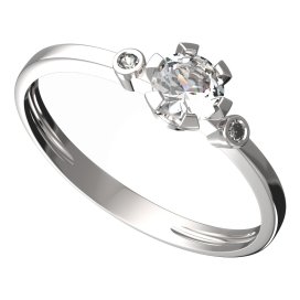 BG zlatý prstýnek 556 L Bílé zlato - 585 Diamant
